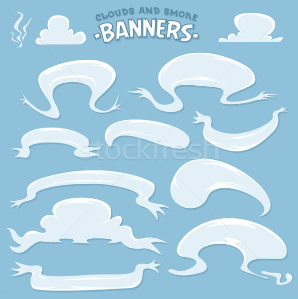 Cartoon Clouds And Smoke Banners Stock photo © benchart