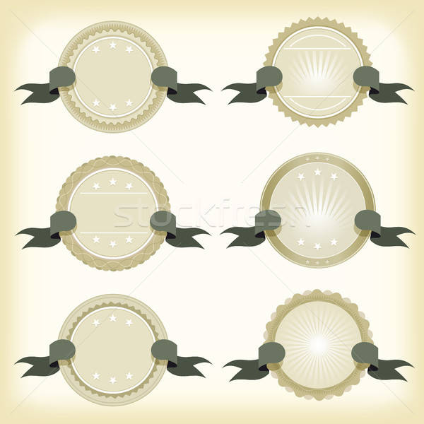 Vintage Badges, Banners And Ribbons Stock photo © benchart