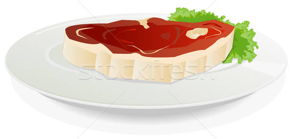 Pièce brut viande plat salade illustration Photo stock © benchart
