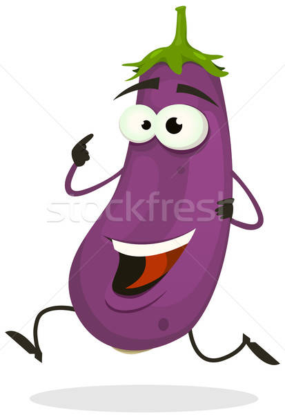 Cartoon Happy Eggplant Character Stock photo © benchart