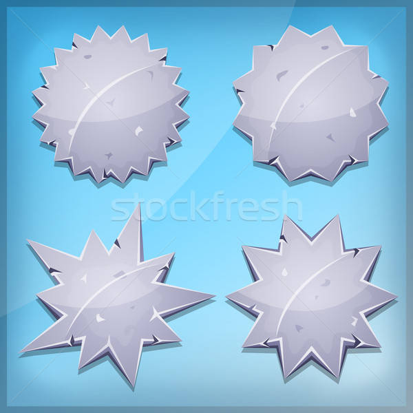 Stock photo: Stone Awards And Seal Icons For Ui Game