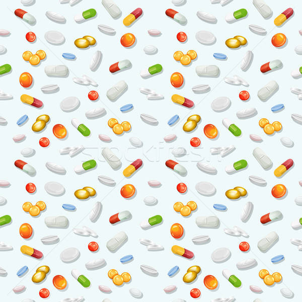 Seamless Pills And Medicine Capsules Background Stock photo © benchart