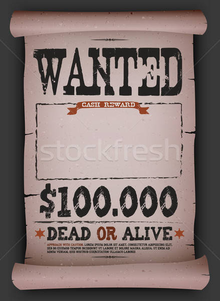 Wanted Vintage Poster On Parchment Stock photo © benchart