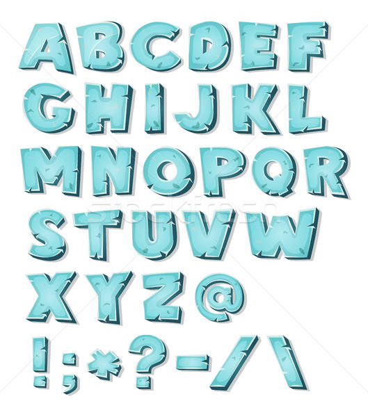 Karikatur Eis Alphabet Illustration Set icy Stock foto © benchart