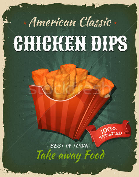 Retro Fast Food Chicken Dips Poster Stock photo © benchart