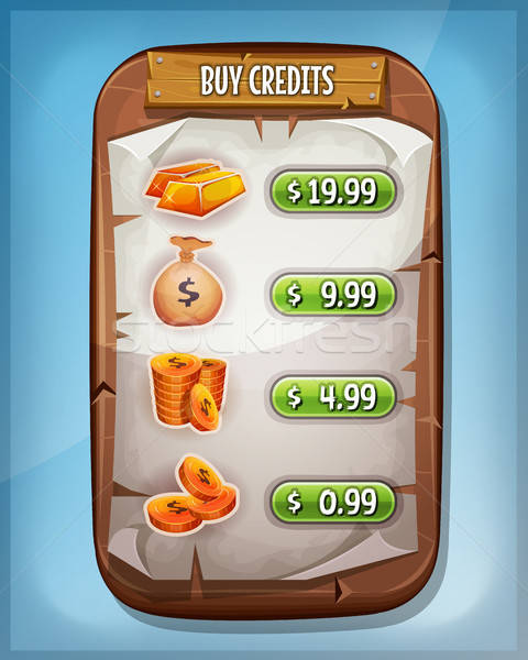 Buying Credits Interface For Ui Game Stock photo © benchart