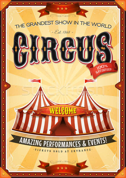 Vintage Grand Circus Poster With Marquee Stock photo © benchart