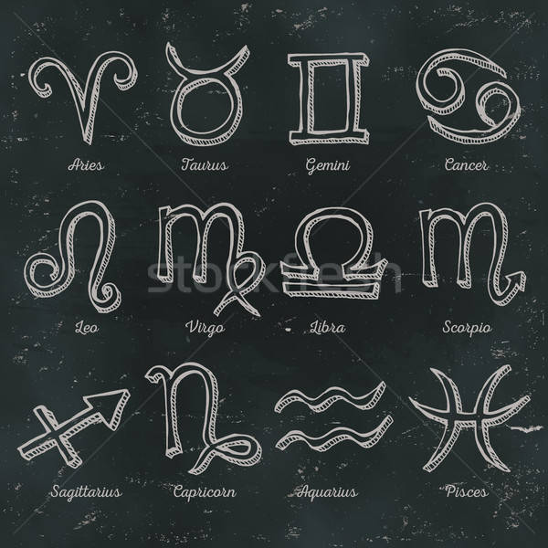 Zodiac Signs On Chalkboard Background Stock photo © benchart