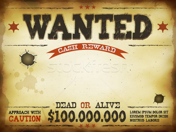 Wanted Vintage Western Poster Stock photo © benchart