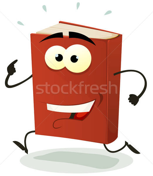 Happy Red Book Character Running Stock photo © benchart