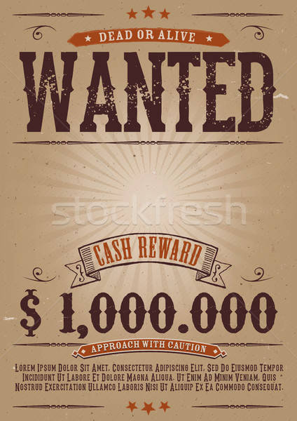 Wanted Vintage Western Poster Stock photo © benchart