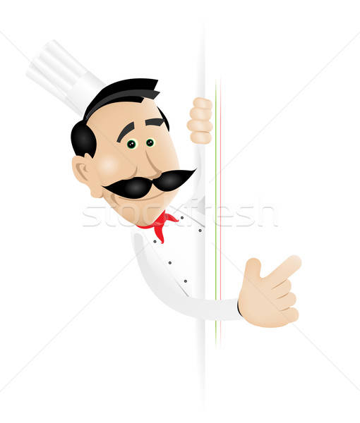 Szakács szakács üres tábla illusztráció rajz fehér Stock fotó © benchart
