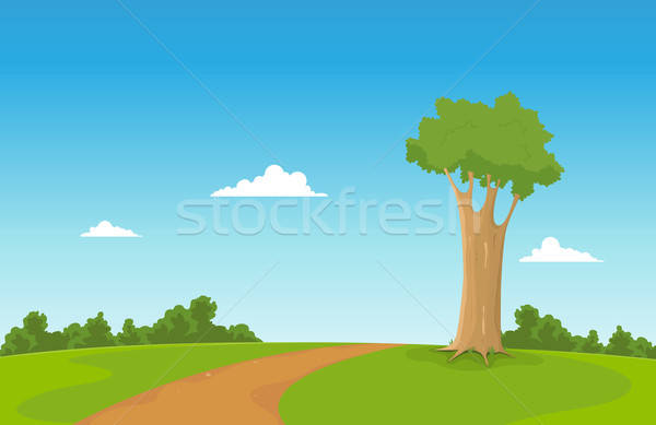 [[stock_photo]]: Printemps · domaine · illustration · cartoon · arbre · à · l'intérieur