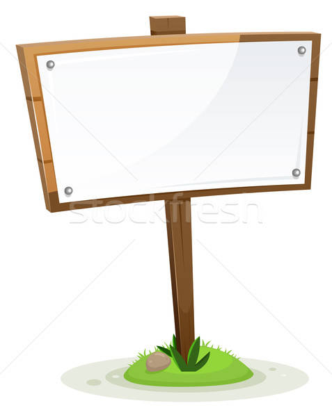 Zdjęcia stock: Wiosną · lata · wiejski · drewna · podpisania · ilustracja