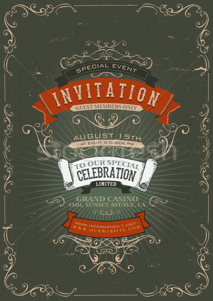 Vintage Invitation Poster Background Stock photo © benchart