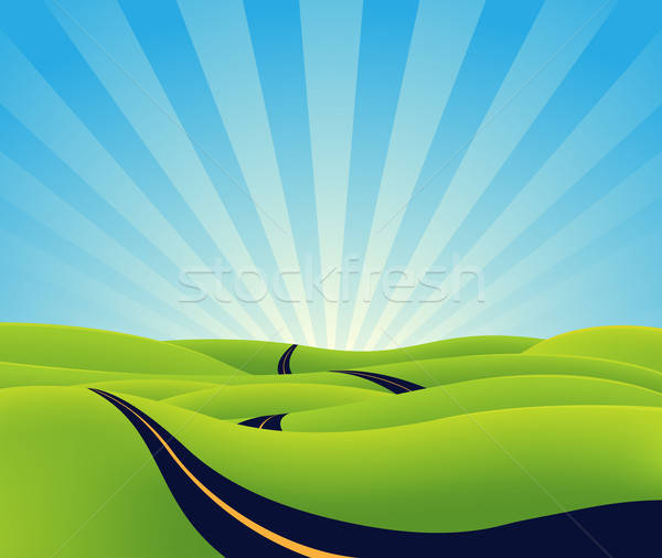 Longo jornada país ilustração desenho animado estrada Foto stock © benchart