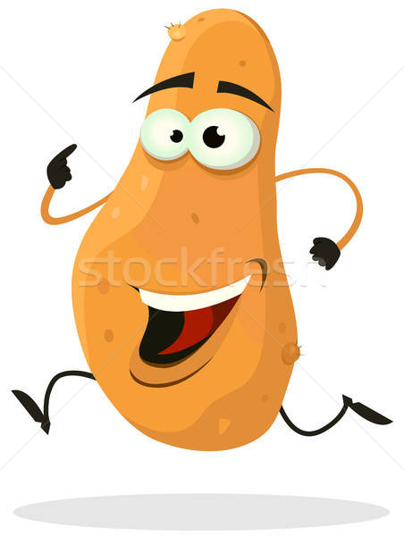 Cartoon Happy Potato Character Running Stock photo © benchart