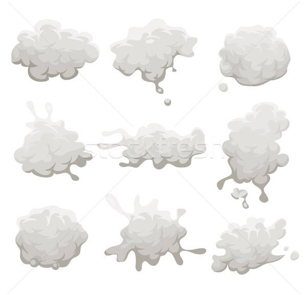 Smoke, Dust, Fog And Explosions Clouds Set Stock photo © benchart