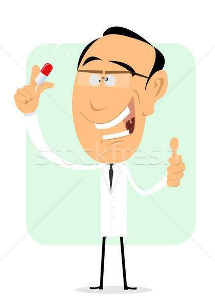 Mágikus tabletták őrült orvos illusztráció rajz Stock fotó © benchart