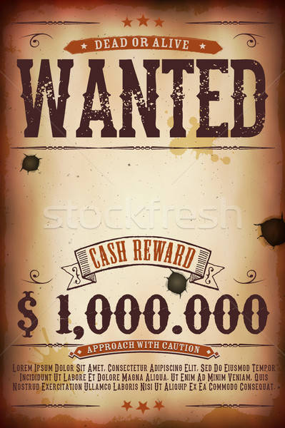 Wanted Vintage Western Poster Stock photo © benchart