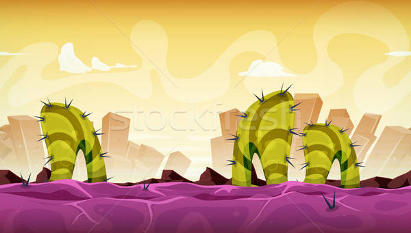 Seamless Fantasy Alien Landscape For Game Ui Stock photo © benchart