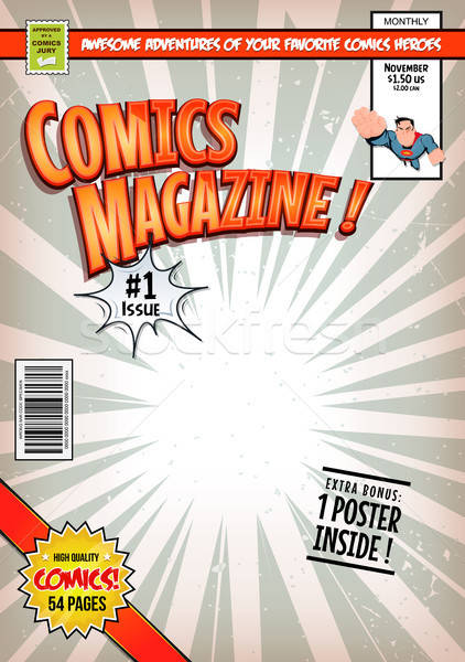 Comic Book Cover Template Stock photo © benchart