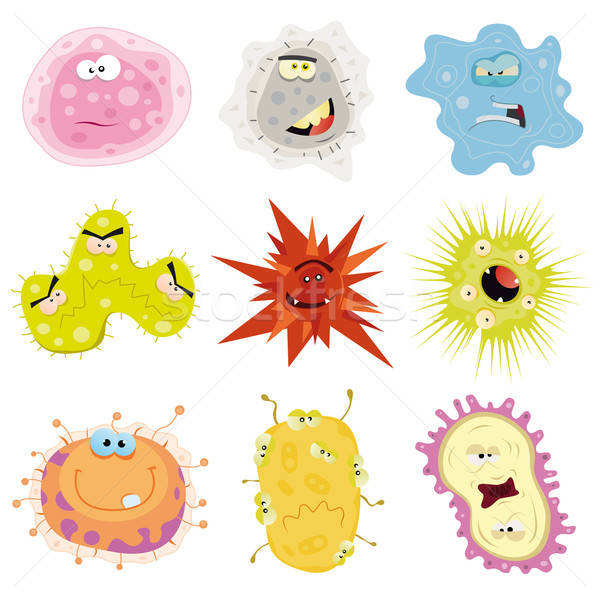 Karikatur Keime Virus Illustration Set unterschiedlich Stock foto © benchart