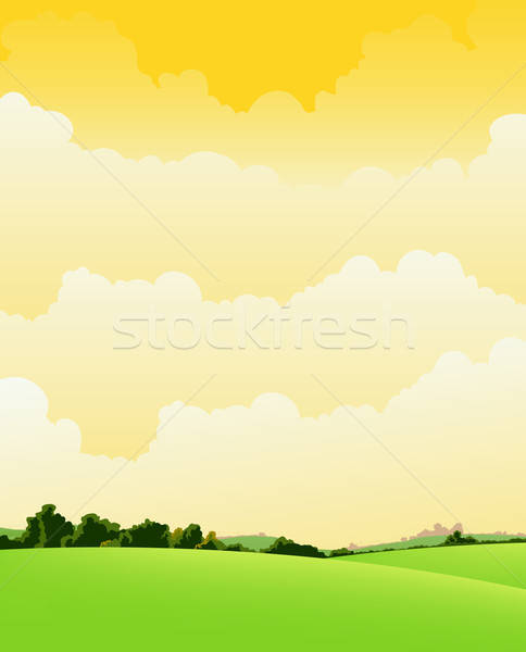 Spring And Summer Cloudy Landscape Stock photo © benchart