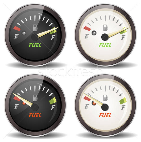 Indicatore di livello carburante illustrazione set cartoon icone Foto d'archivio © benchart