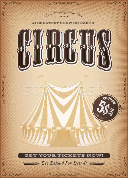 Illustrazione retro vintage circo poster grande Foto d'archivio © benchart