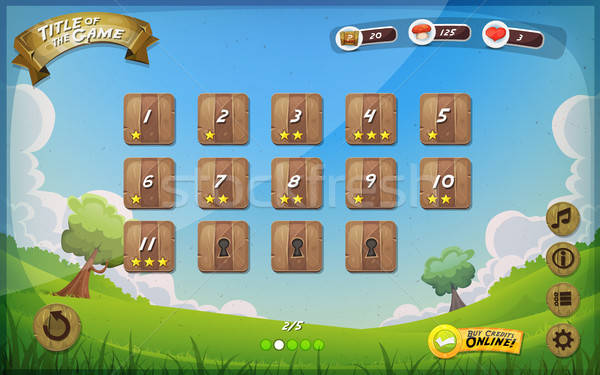 Spiel Benutzer Schnittstelle Design Tablet Illustration Stock foto © benchart