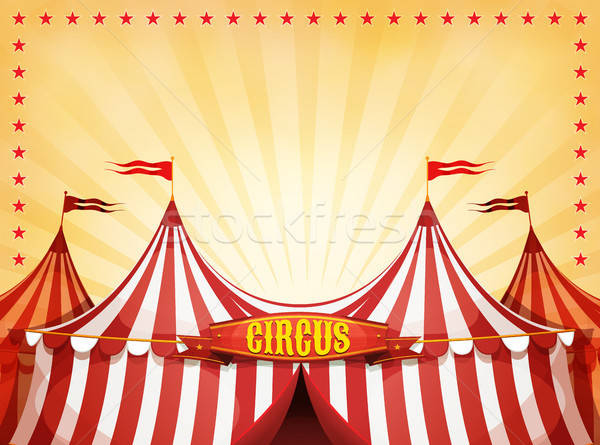 Grand haut cirque bannière illustration cartoon Photo stock © benchart
