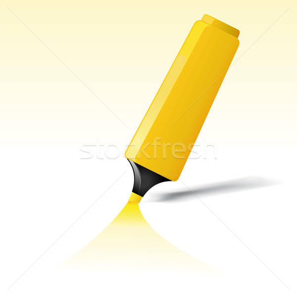 Jaune pointe stylo illustration papier annonce Photo stock © benchart