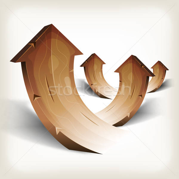 Stock photo: Abstract Wood Rising Arrows