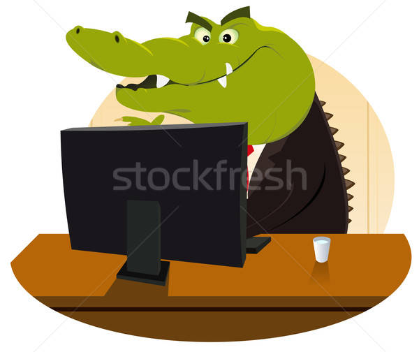 Krokodil örnek karikatür ipotek Stok fotoğraf © benchart