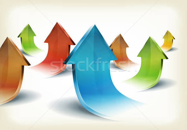 Ingesteld business glanzend pijlen illustratie ontwerp Stockfoto © benchart