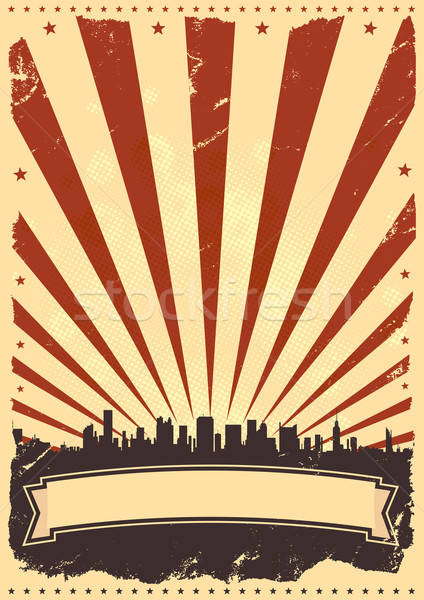 Гранж американский листовка иллюстрация Vintage плакат Сток-фото © benchart