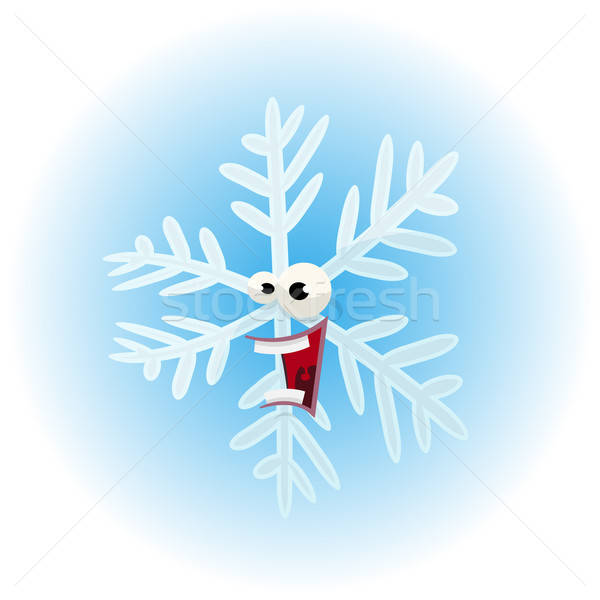 Cartoon Funny Snowflake Character Stock photo © benchart