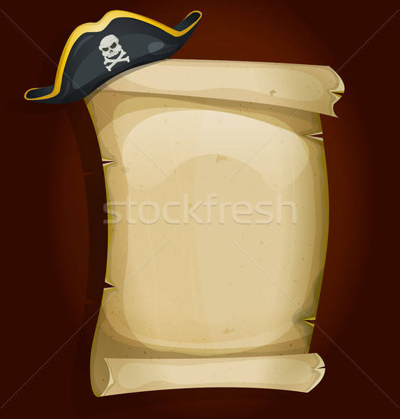 Pirate Hat On Old Parchment Scroll Stock photo © benchart