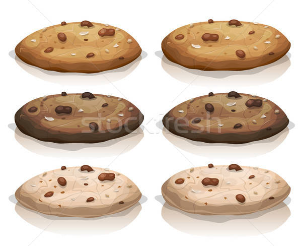 棕色 經典 巧克力 餅乾 插圖 集 商業照片 © benchart
