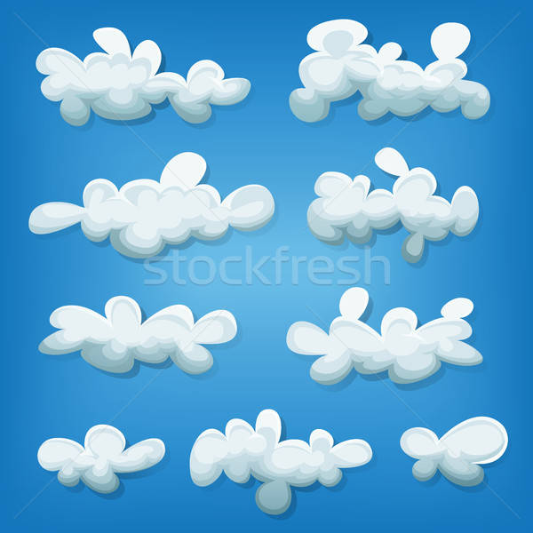 Komische wolken ingesteld illustratie cartoon grappig Stockfoto © benchart
