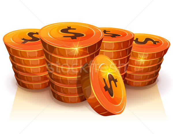 Stack Of Dollar Coins For Game Ui Stock photo © benchart