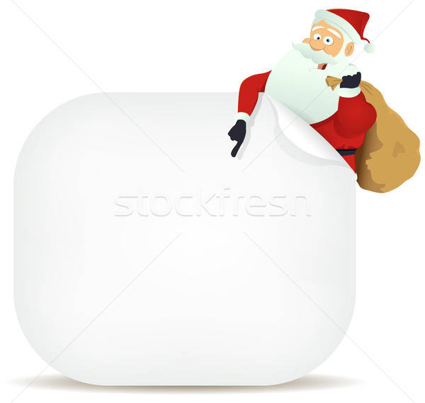 Santa's Pointing Blank Sign Stock photo © benchart