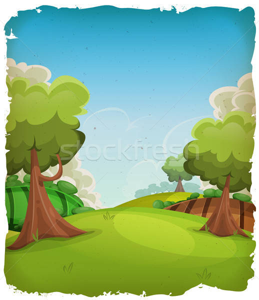 Cartoon Rural Landscape Background Stock photo © benchart