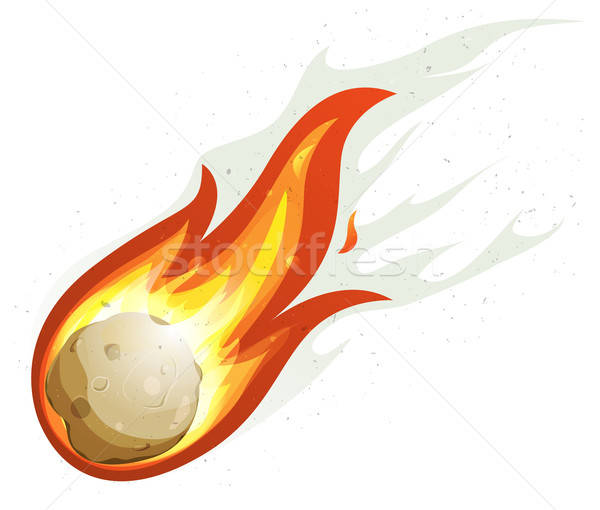 Karikatür ateş topu kuyrukluyıldız uçan örnek komik Stok fotoğraf © benchart
