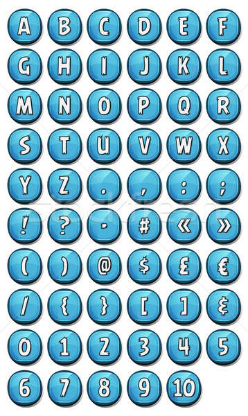 Alfabet trecut set butoane ui Imagine de stoc © benchart