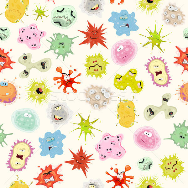бесшовный вирус иллюстрация Cartoon набор Сток-фото © benchart