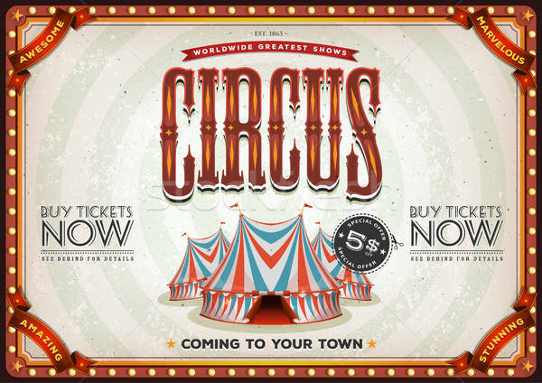 Vintage Old Circus Poster Stock photo © benchart