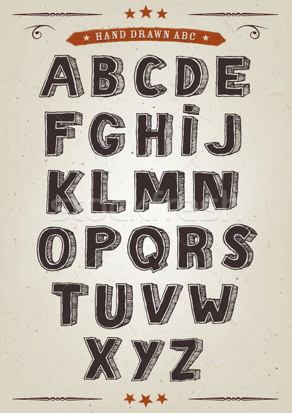 Hand Drawn Elegant Alphabet Set Stock photo © benchart