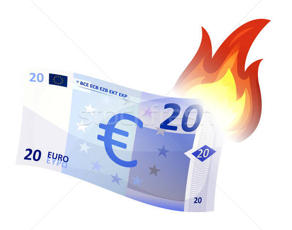 Euro Bill Burning Stock photo © benchart